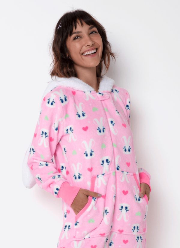 Macacão Manga Longa Soft Feminino Coelha Romântica - Imagem 3