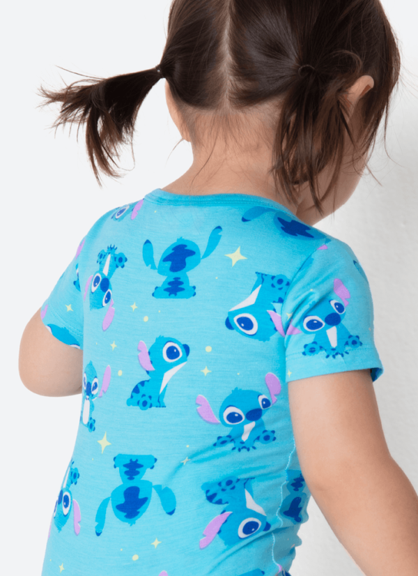 Macacão Manga Curta Viscolycra Bebê Menina Stitch - Imagem 3