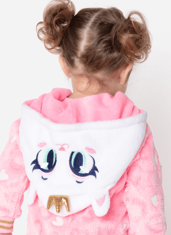 Macacão Manga Longa Soft Bebê Menina Gata Romântica - Imagem 4
