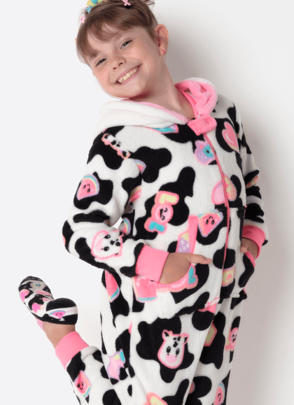 Macacão Manga Longa Soft Menina Vaca Patches - Imagem 3