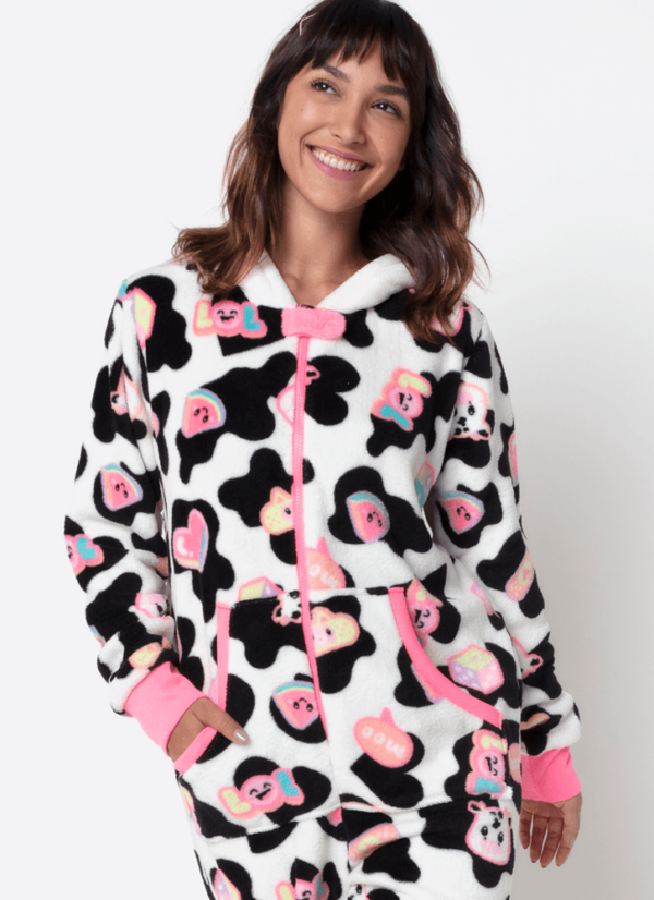 Macacão Manga Longa Soft Feminino Vaca Patches - Imagem 3