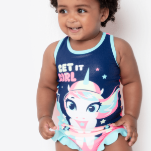 Maiô Bebê Menina Unicórnio Skate