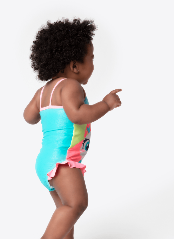 Maiô com Proteção Solar Bebê Menina Unicórnio Colorful - Imagem 3