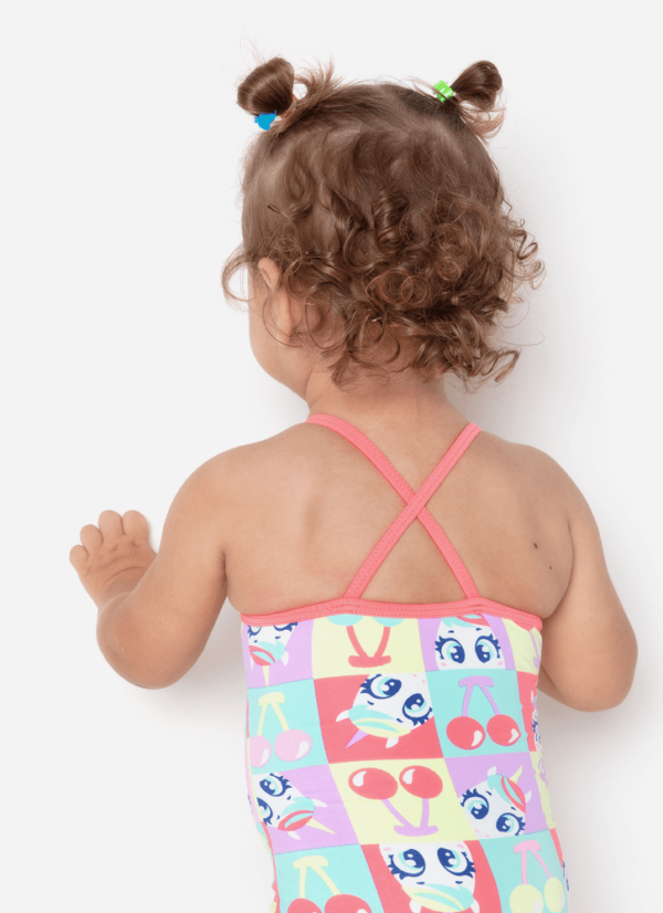 Maiô com Proteção Solar Bebê Menina Unicórnio Cherry - Imagem 4