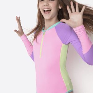 Maiô Manga Longa Menina Teen Color Block