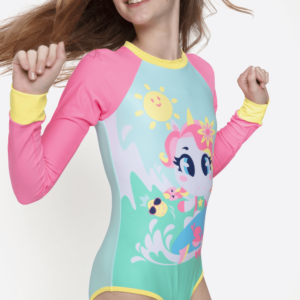 Maiô Manga Longa Menina Teen Unicórnio Aloha
