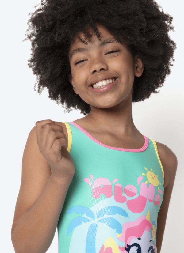 Maiô Menina Teen Unicórnio Aloha - Imagem 2