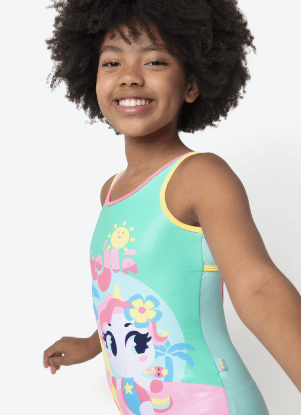 Maiô Menina Teen Unicórnio Aloha - Imagem 3