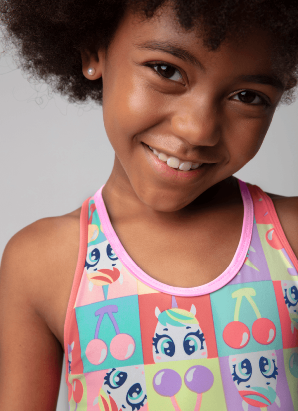 Maiô Menina Com Proteção Solar Unicórnio Cherry - Imagem 2
