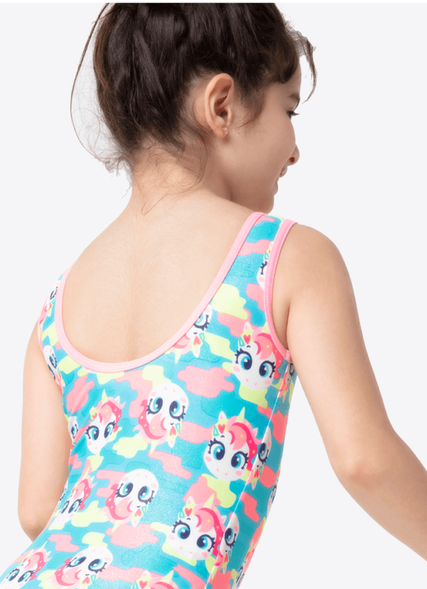 Maiô Natação Menina Unicórnio Colorful Camuflado - Imagem 3