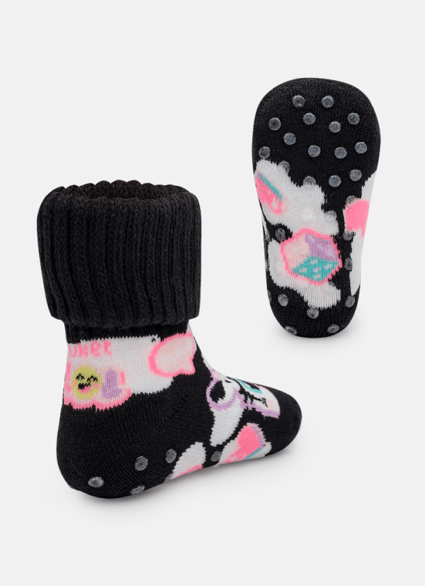 Meia Botinha Antiderrapante Bebê Menina Vaca Patches - Imagem 3