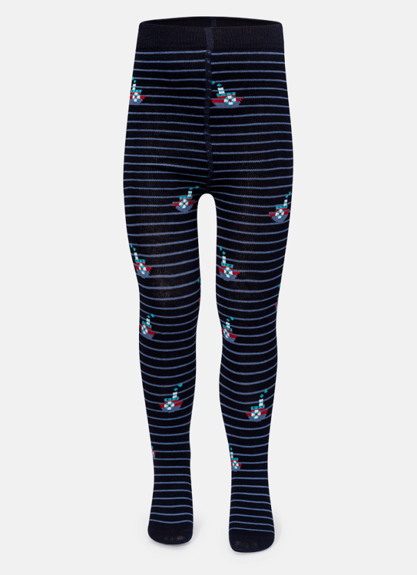 Meia Calça Bebê Menino Algodão Navy