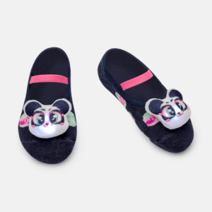 Meia Sapatilha Bebê Menina com Aplique de Led Panda Miami