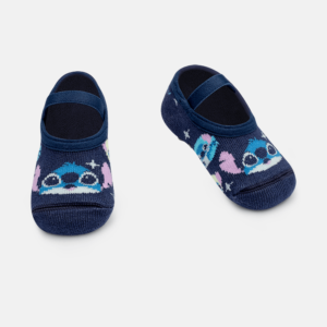 Meia Sapatilha Antiderrapante Bebê Stitch