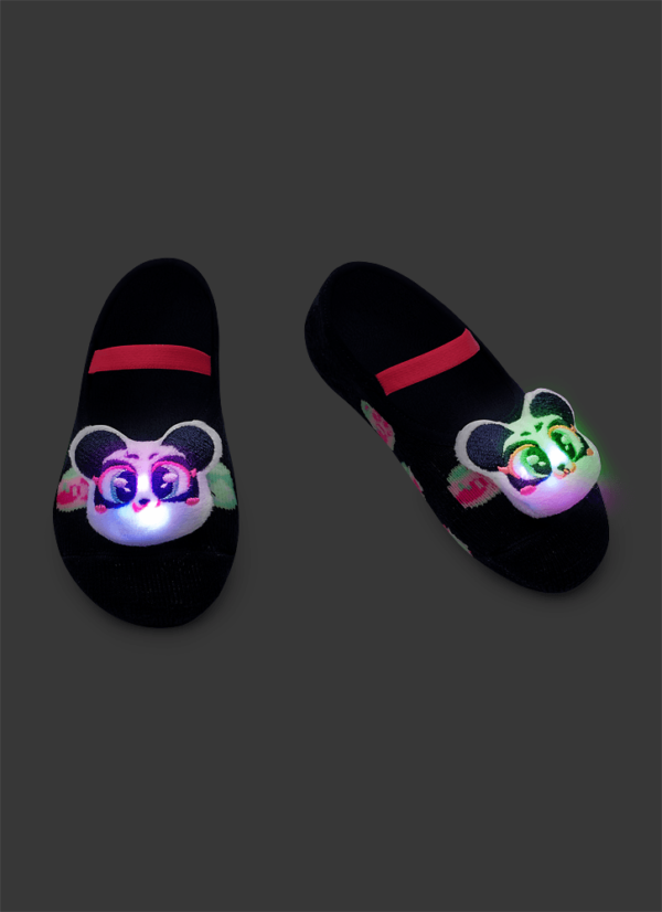 Meia Sapatilha Bebê Menina com Aplique de Led Panda Miami - Imagem 3