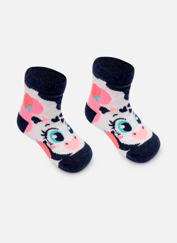 Meia Soquete Bebê Menina Vaca Romântica - Imagem 2