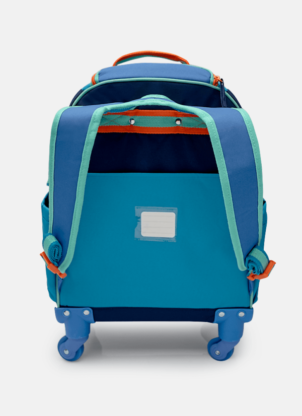 Mochila com Rodinha 360 Color Block Azul - Imagem 2