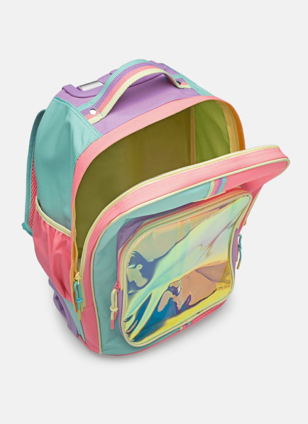 Mochila com Rodinha Holográfica Color Block - Imagem 3