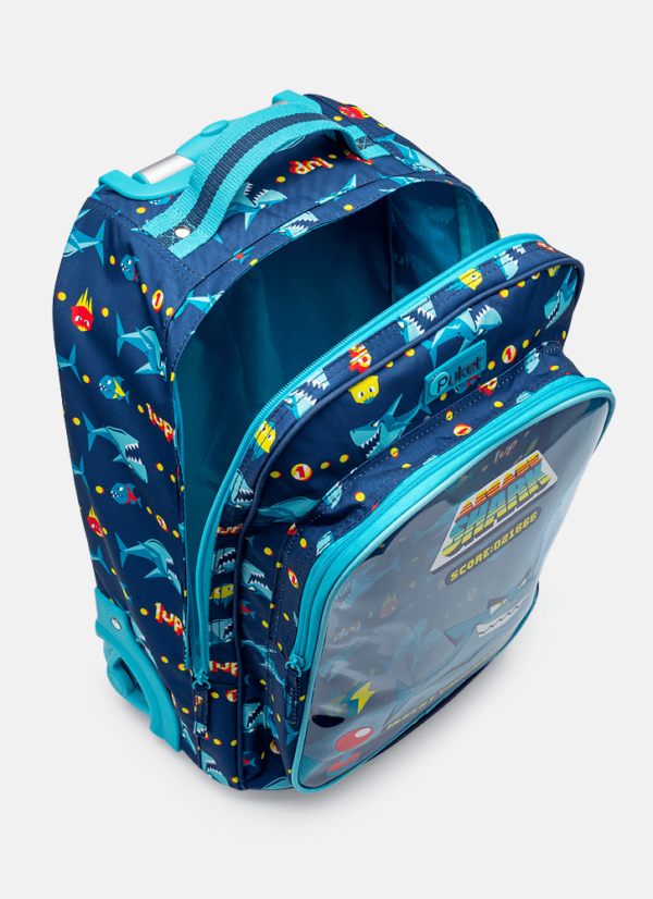 Mochila Escolar com Rodinha Tubarão Gamer - Imagem 3