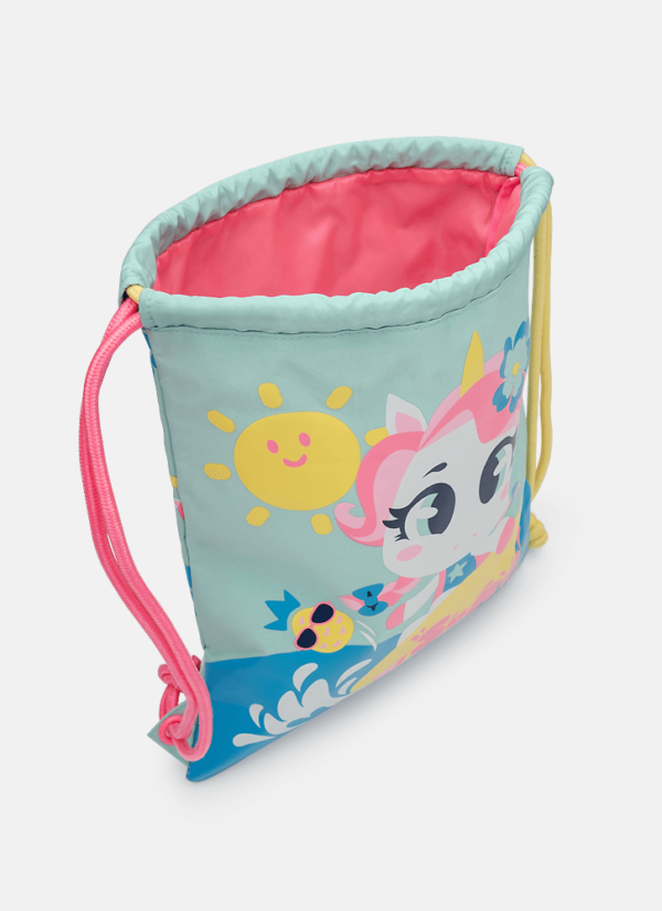 Mochila Sacola Costas Unicórnio Aloha - Imagem 3
