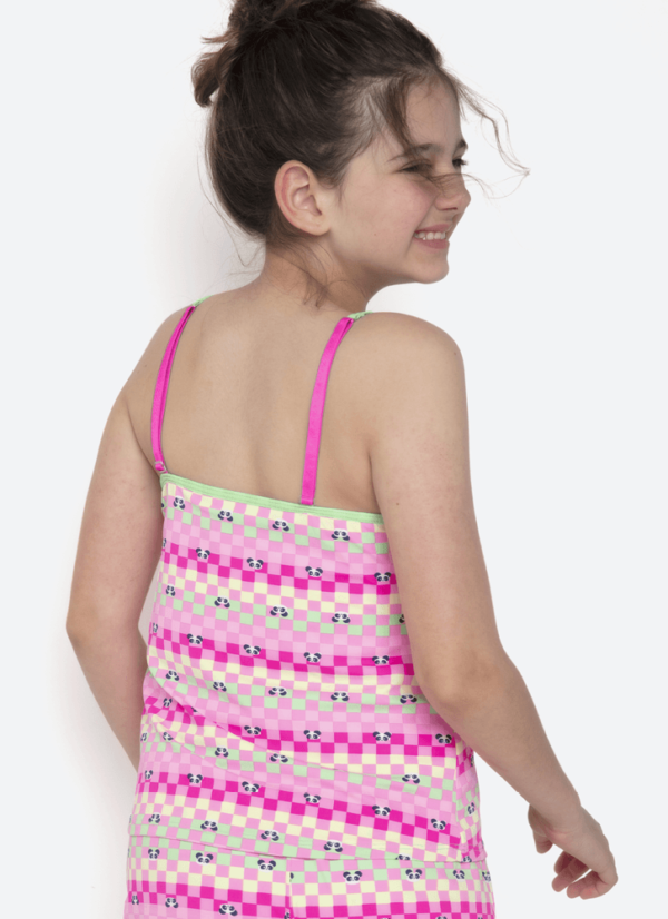 Pijama Curto Microfibra Menina Teen Panda Miami - Imagem 3
