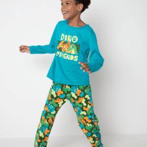 Pijama Longo Pijama Manga Longa Algodão Masculino