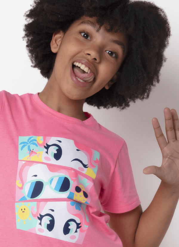 Pijama Manga Curta Algodão Menina Teen Unicórnio Aloha - Imagem 2