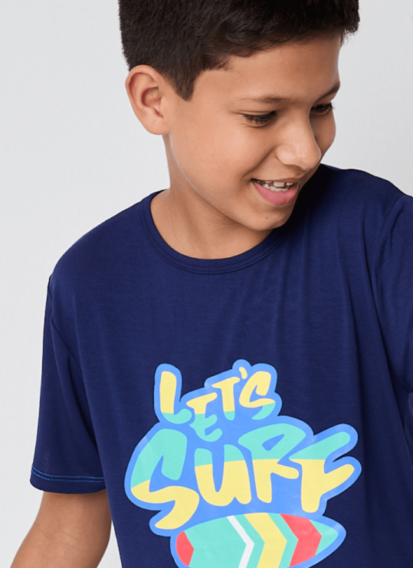Pijama Manga Curta Viscolycra Menino Teen Tubarão Aloha - Imagem 2