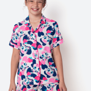 Pijama Manga Curta Viscose Menina Teen Vaca Romântica