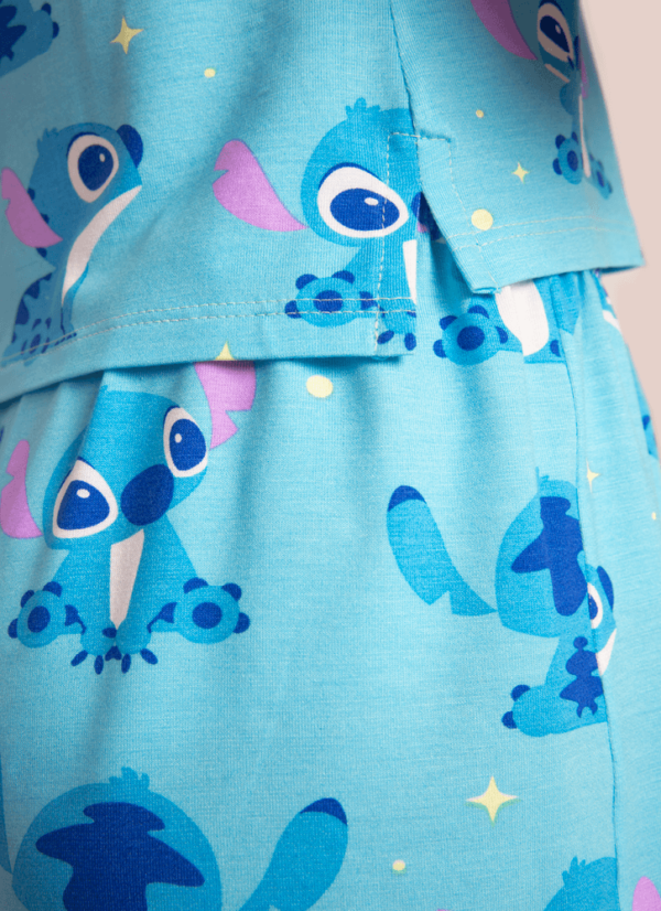 Pijama Manga Curta Viscolycra Menina Teen Stitch - Imagem 4
