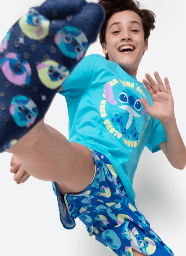 Pijama Manga Curta Algodão Menino Teen Stitch - Imagem 2