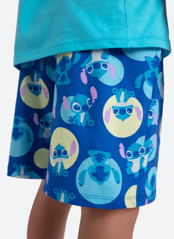 Pijama Manga Curta Algodão Menino Teen Stitch - Imagem 3
