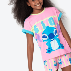 Pijama Manga Curta Viscolycra Menina Teen Estampado Stitch