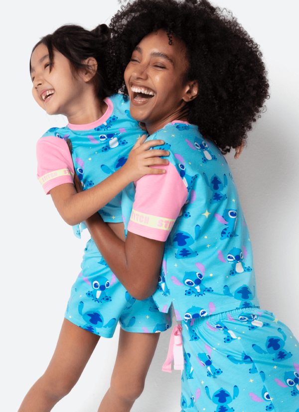 Pijama Manga Curta Viscolycra Menina Stitch - Imagem 2