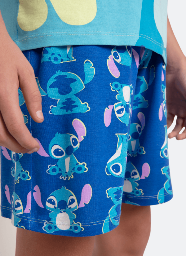 Pijama Manga Curta Viscolycra Menino Teen Stitch - Imagem 4