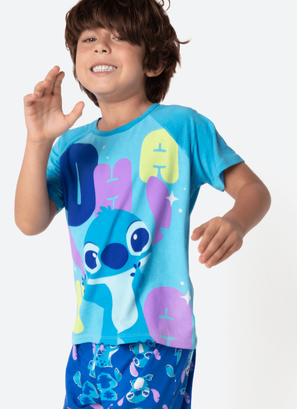 Pijama Manga Curta Viscolycra Menino Stitch - Imagem 2