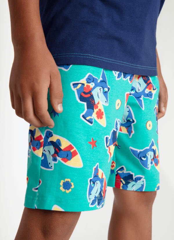 Pijama Manga Curta Algodão Menino Tubarão Aloha R$ 139,90 - Imagem 4