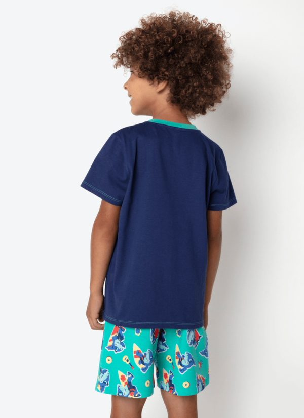 Pijama Manga Curta Algodão Menino Tubarão Aloha R$ 139,90 - Imagem 3