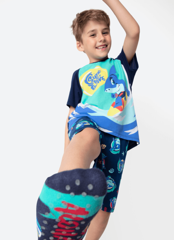 Pijama Manga Curta Viscolycra Menino Tubarão Aloha - Imagem 2
