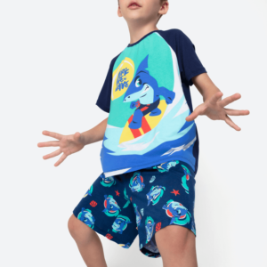 Pijama Manga Curta Viscolycra Menino Tubarão Aloha