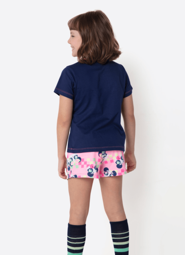 Pijama Manga Curta Algodão Menina Panda Miami - Imagem 2