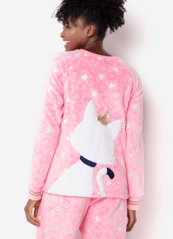 Pijama Manga Longa Soft Feminino Gata Romântica R$ 339,90 - Imagem 4