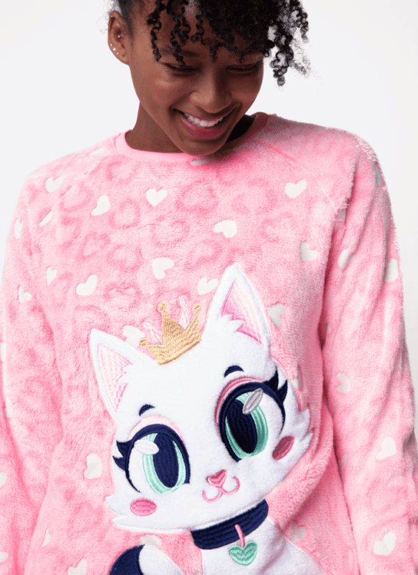 Pijama Manga Longa Soft Feminino Gata Romântica R$ 339,90 - Imagem 2