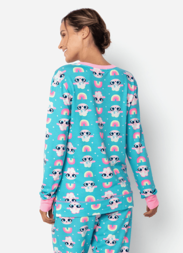 Pijama Manga Longa Ultra Visco Feminino Ovelha - Imagem 4