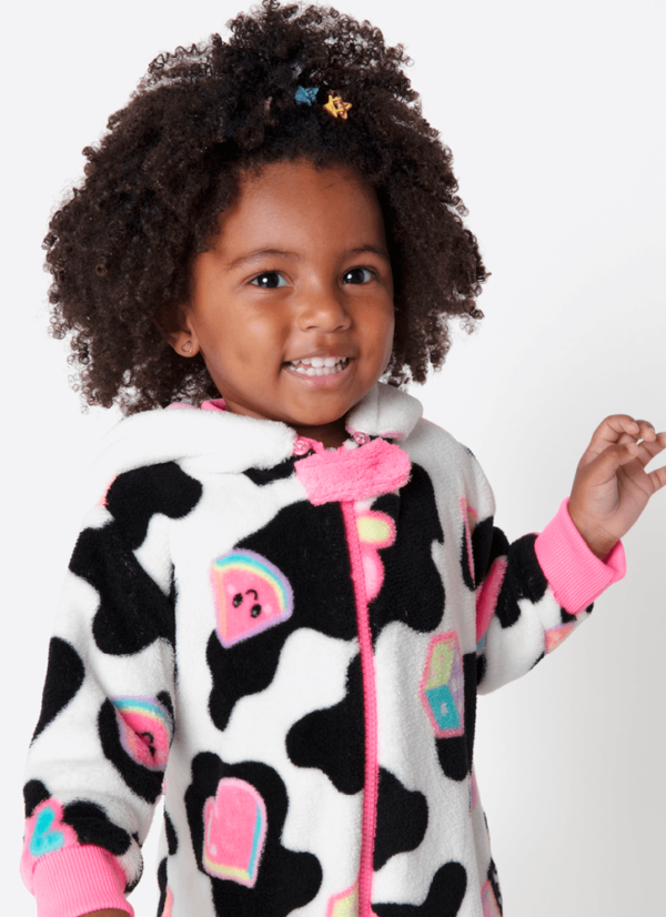 Pijama Manga Longa Soft Bebê Menina Vaca Patches - Imagem 2