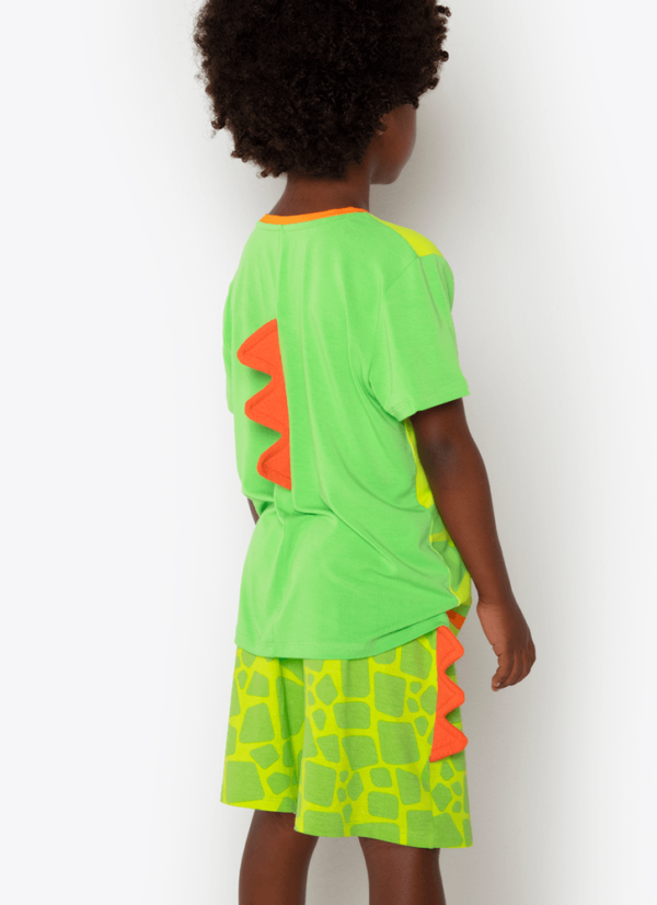 Pijama Manga Curta Fantasia Viscolycra Menino Dino - Imagem 2