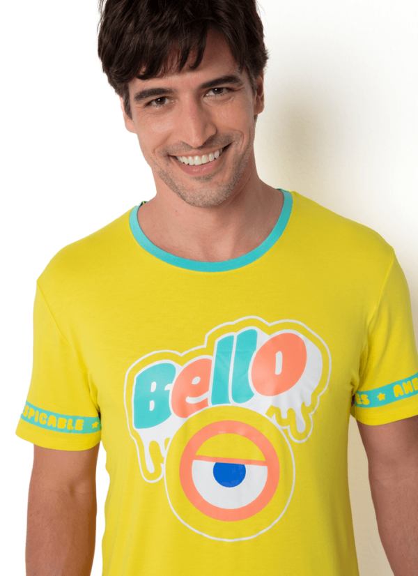 Pijama Manga Curta Viscolycra Masculino Minions - Imagem 2