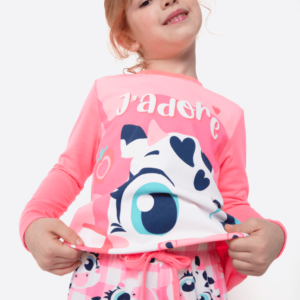 Pijama Manga Longa Viscolycra Menina Vaca Romântica