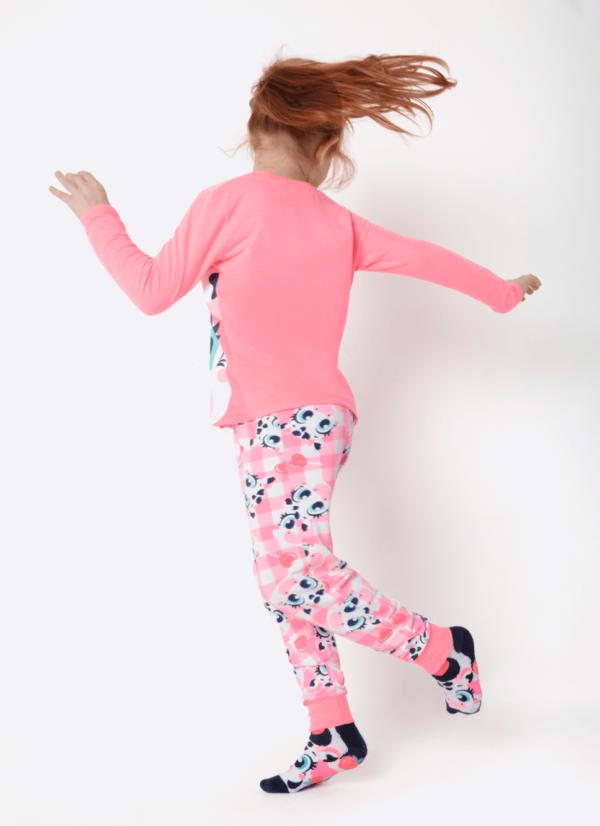 Pijama Manga Longa Viscolycra Menina Vaca Romântica - Imagem 2