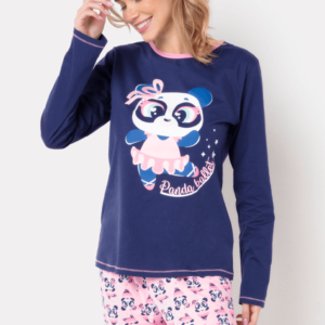 Pijama Manga Longa Feminino Algodão Panda Bailarina